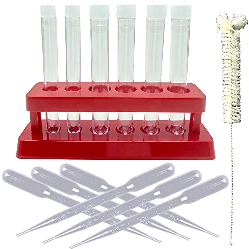 AW-Net 試験管 試験管立て 色水実験 おもちゃ スポイト 試験管ブラシ 小学生 プラスチック